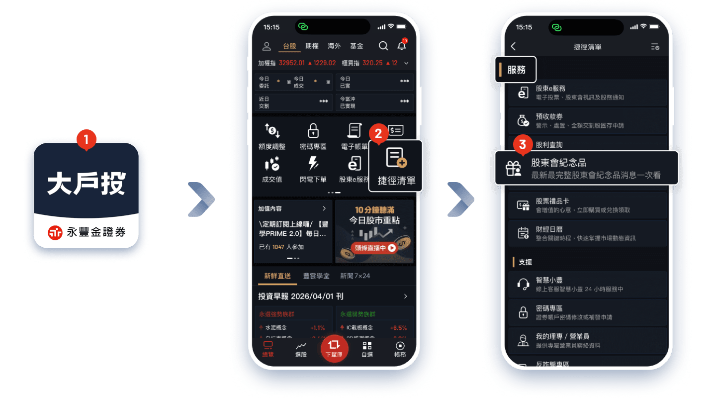 大戶投查詢股東會紀念品操作步驟