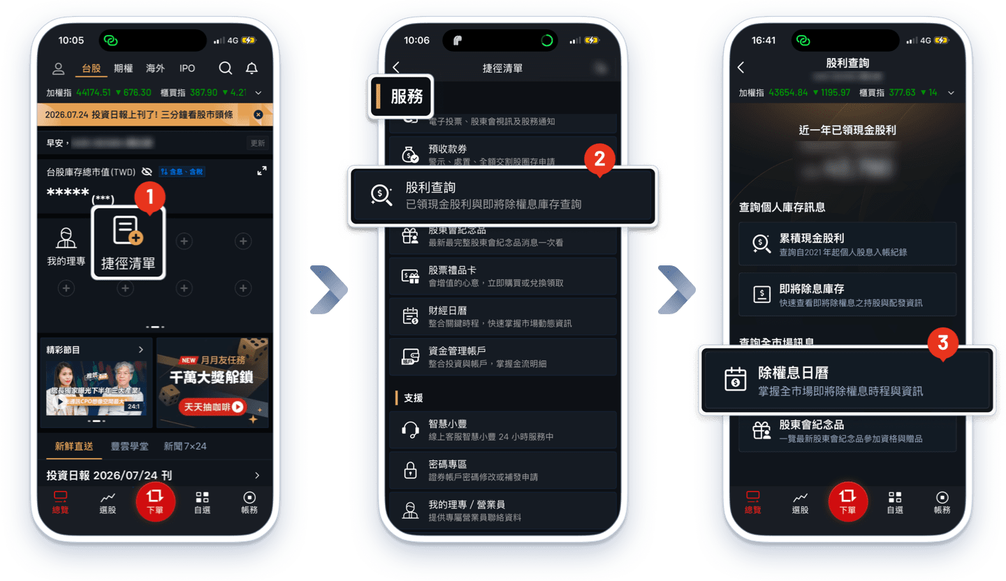 大戶投 APP 除權息日曆-日曆模式